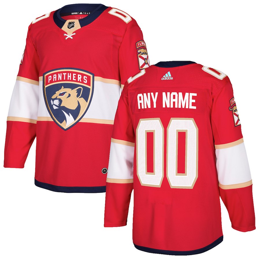 Men NHL adidas Florida Panthers Red Authentic Custom Jersey